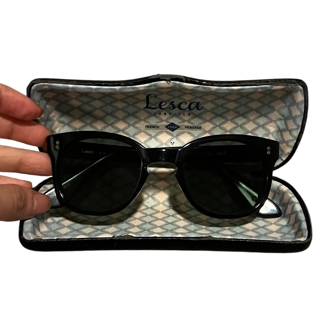 LESCA handmade VINTAGE Lunetier Ornette Col 5 Black Sunglasses